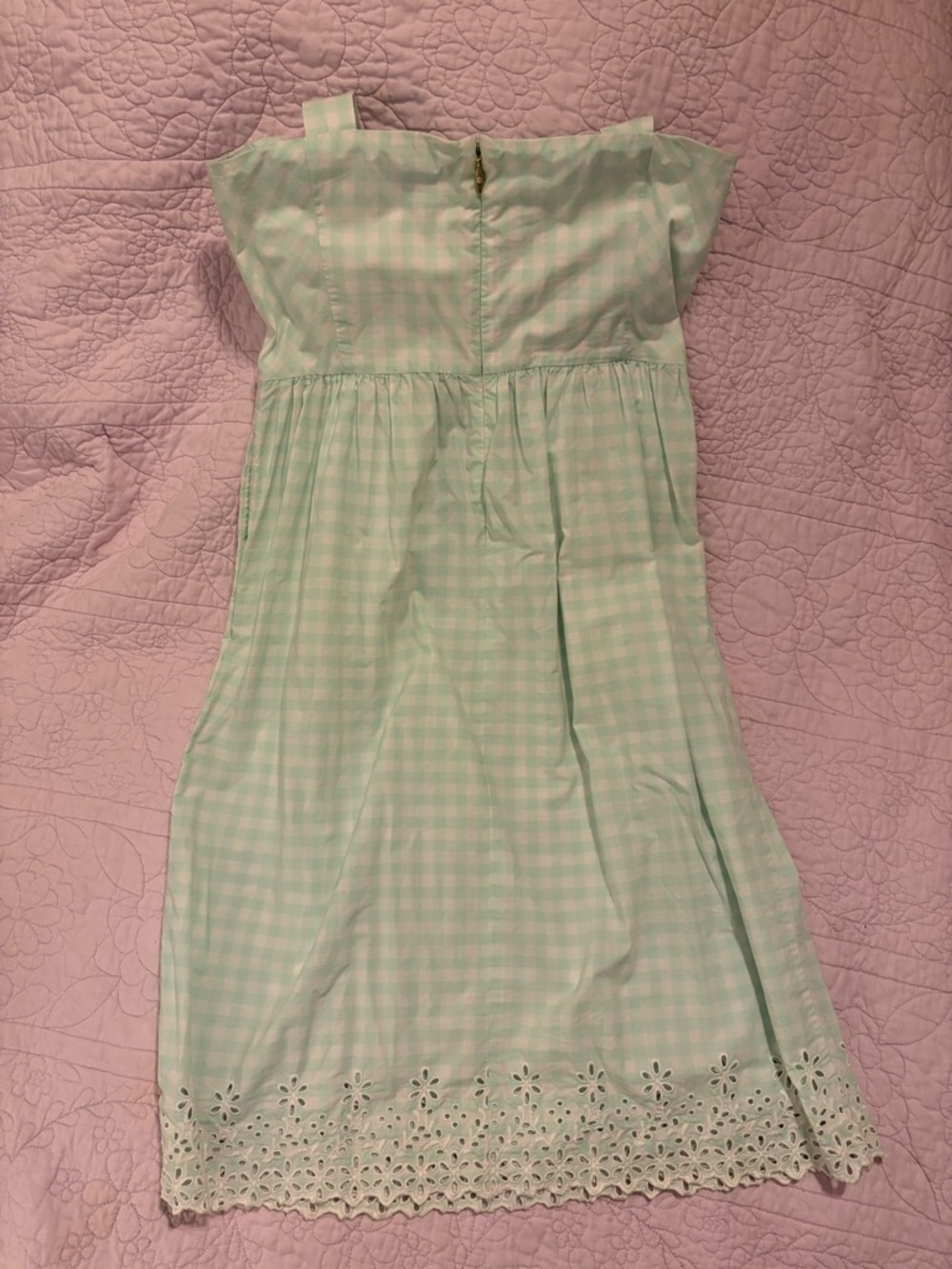 Draper James Mint Gingham Square-Neck Midi Dress - Picture 3 of 5